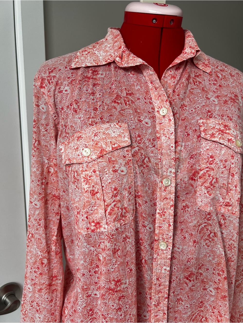 Ralph Lauren Pink and Red Floral Button-Front Shirt - Picture 7 of 7